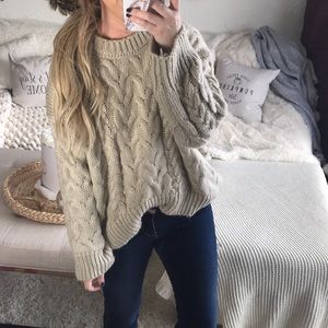 Cozy cream cable knit sweater